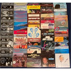 Mostly Jazz vinyl records including, 'Marvelous Miller Moods Glenn Miller Army Air Force Band', 'The Best of Glenn Miller', various other Glenn Miller, 'The Ink Spots Memories of You', 'Hamp's Big Band' etc, approximately 120 and a small number of singles