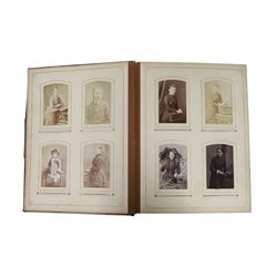Two Victorian photograph albums, containing a collection of full and portrait Cartes de Visite, photographs and other ephemera