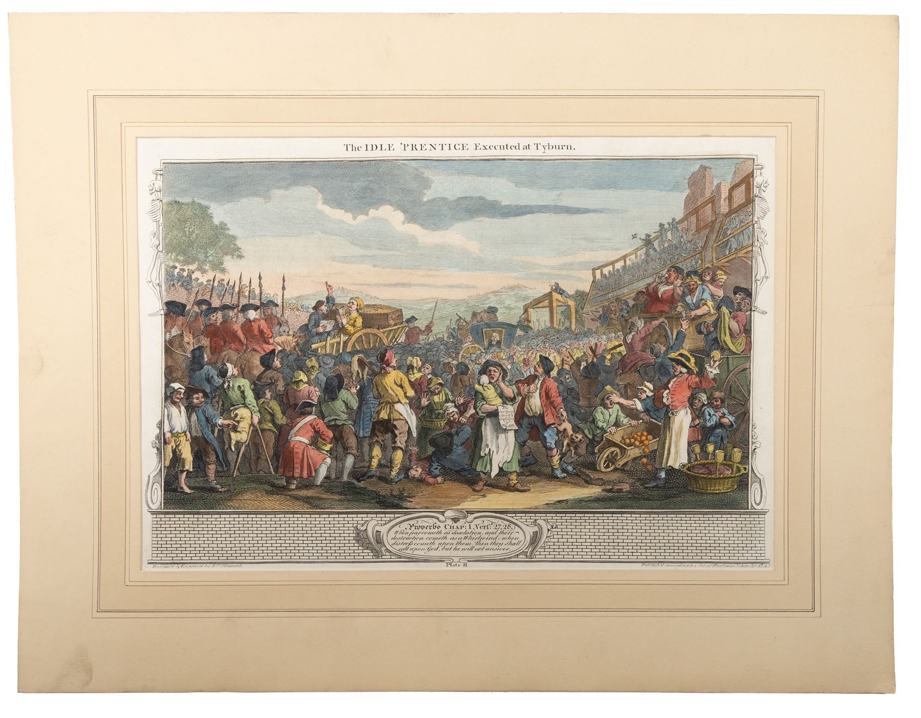 After William Hogarth (British 1697-1764): 'Industry and Idleness' series, complete set of twelve hand-coloured etchings individually titled and dated on the plate 1747, max 53cm x 35cm (7) (unframed)