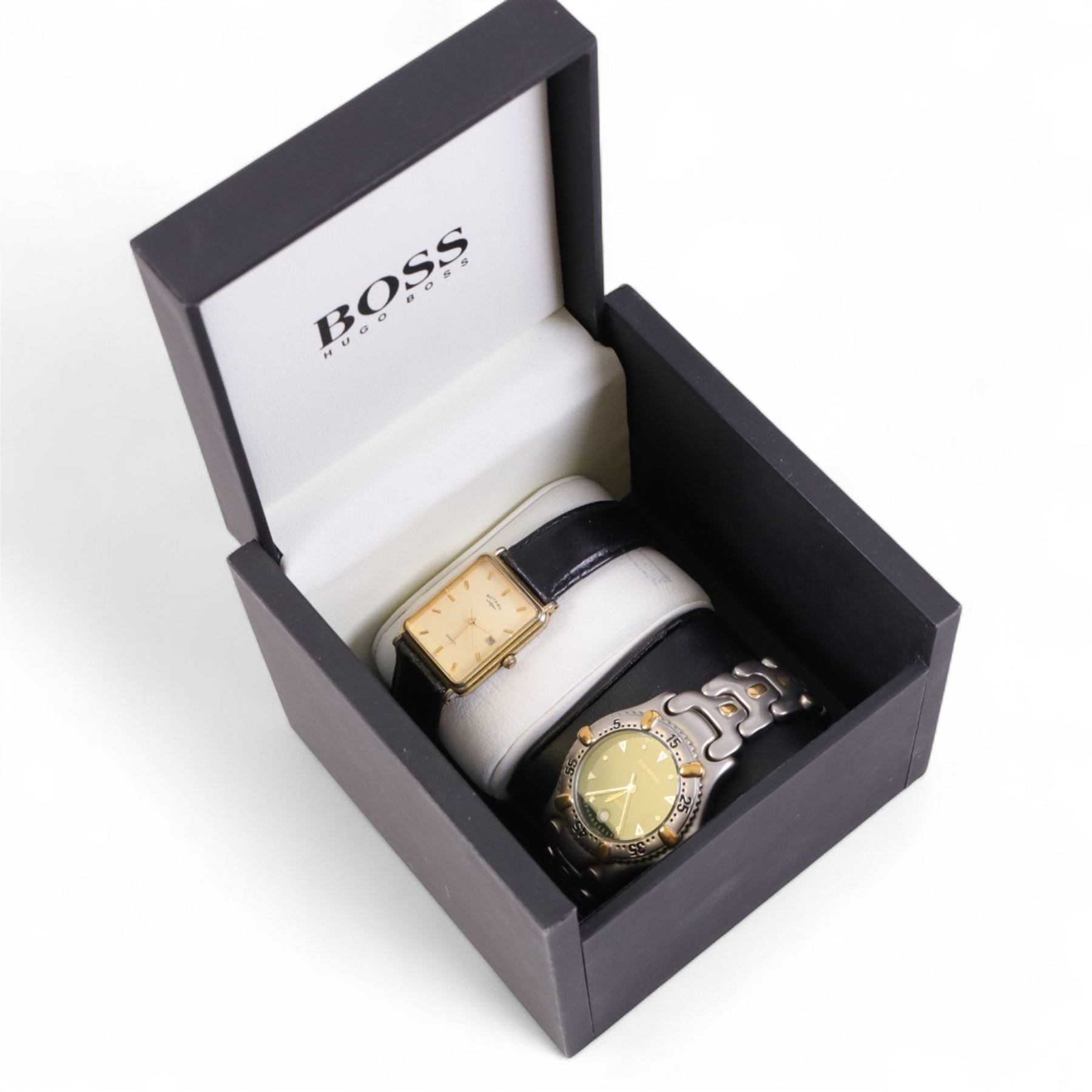 Two gentlemans wristwatches, including Rotary example on leather strap and Krug Baumen example