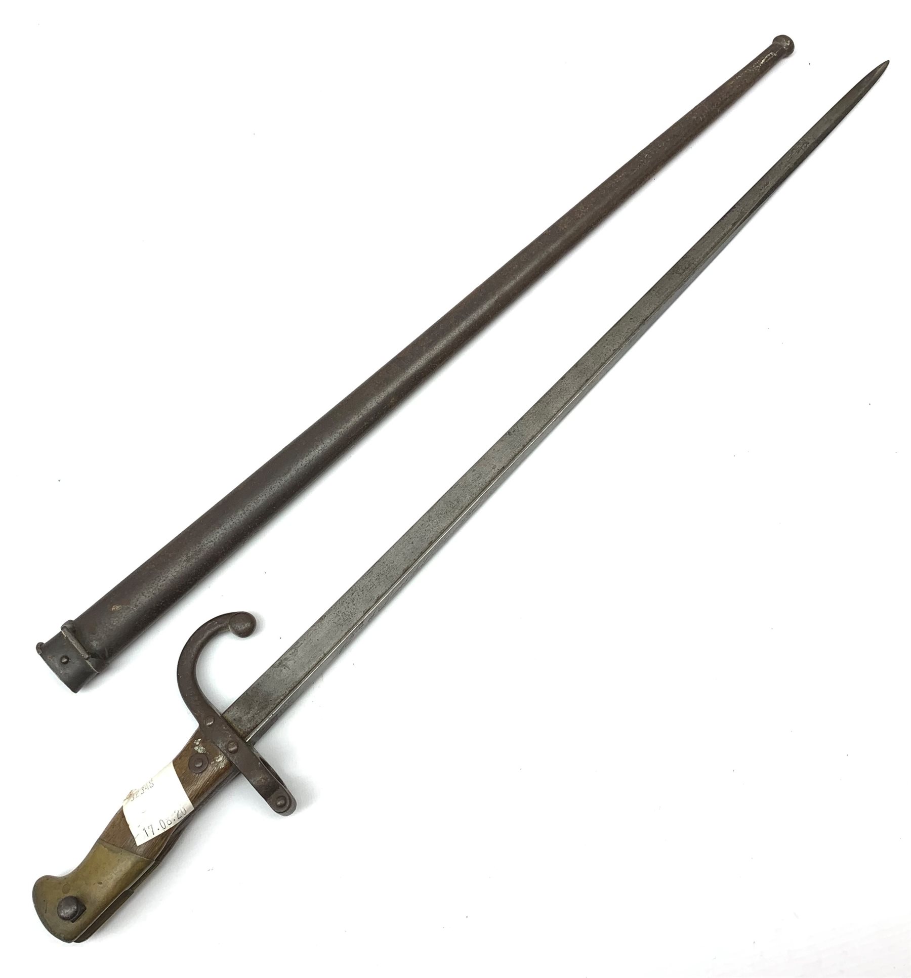French Model 1874 Epee bayonet the 52cm steel blade inscribed \'Mre. d\'Armes  de St. Etienne Janvier 1880\', in steel scabbard L66cm overall - Country  Pursuits, Sporting Guns, Taxidermy & Militaria