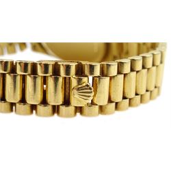 Rolex Oyster Perpetual Datejust ladies automatic 18ct gold bracelet wristwatch, circa 1989, model No. 69178, serial No. L395850, boxed