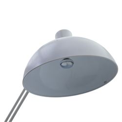 Contemporary white floor lamp, in the manner of Anglepoise, counter balance sprung arm, red cord with a weighted base 