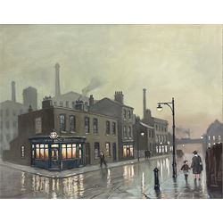 Steven Scholes (Northern British 1952-): 'Cable Street Whitechapel London', oil on canvas signed, titled verso 39cm x 49cm
