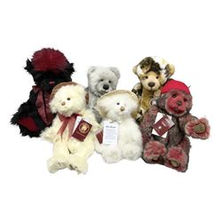 Six Charlie Bears, comprising three limi