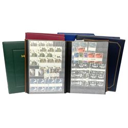 Great British stamps, including mostly Mint Queen Elizabeth II pre and post decimal, housed in four stockbooks or albums and a folder of 'Great British Torch Relay' 2012 commemorative covers