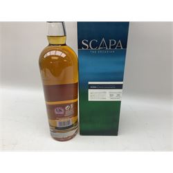 Scapa, The Orcadian single malt Scotch whisky, 70cl, 40% vol, Glenallachie, distillery edition speyside single malt Scotch whisky, 70cl, 40% vol, Glenfiddich, 12 year old, single malt Scotch whisky, 70cl, 40% vol and the Glenrothes, vintage reserve single malt whisky, 700ml, 40% vol (4)