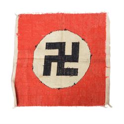Third Reich NSDAP Nazi Party flag, hand crocheted unfinished, H54cm W53cm