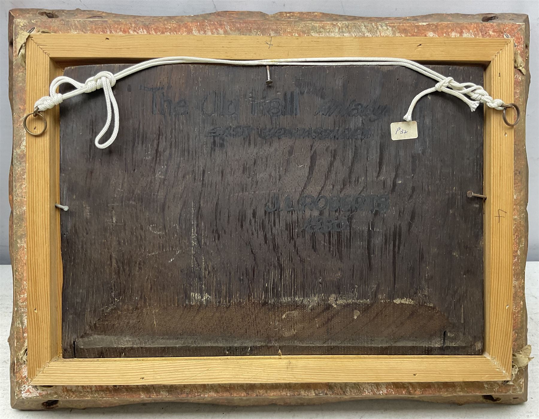 JL Roberts (British 19th century): ‘The Old Hall - Anlaby East Yorkshire, oil on panel signed, titled and dated 1830 verso 19cm x 29cm