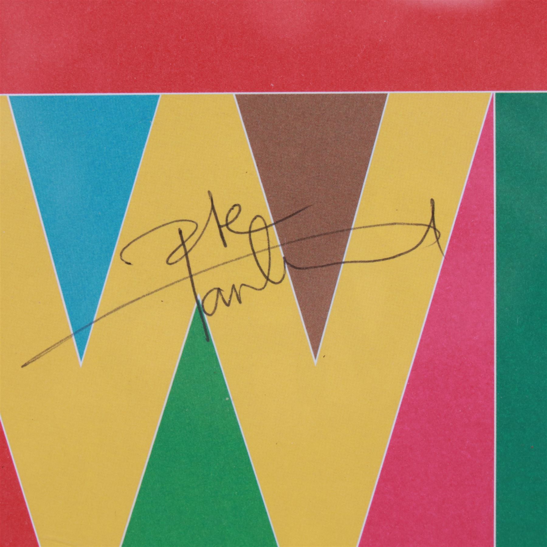 The WHO 'Then & Now' framed album insert, signed by Roger Daltrey and Pete Townshend, frame H44cm