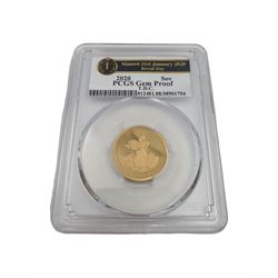 Queen Elizabeth II Tristan da Cunha 2020 gold proof full sovereign coin, minted to commemorate the United Kingdom leaving the European Union, cased with certificate