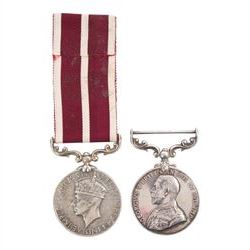 George V Army Long Service and Good Conduct Medal, awarded to 1401788 BMBR .J Theakston  R...