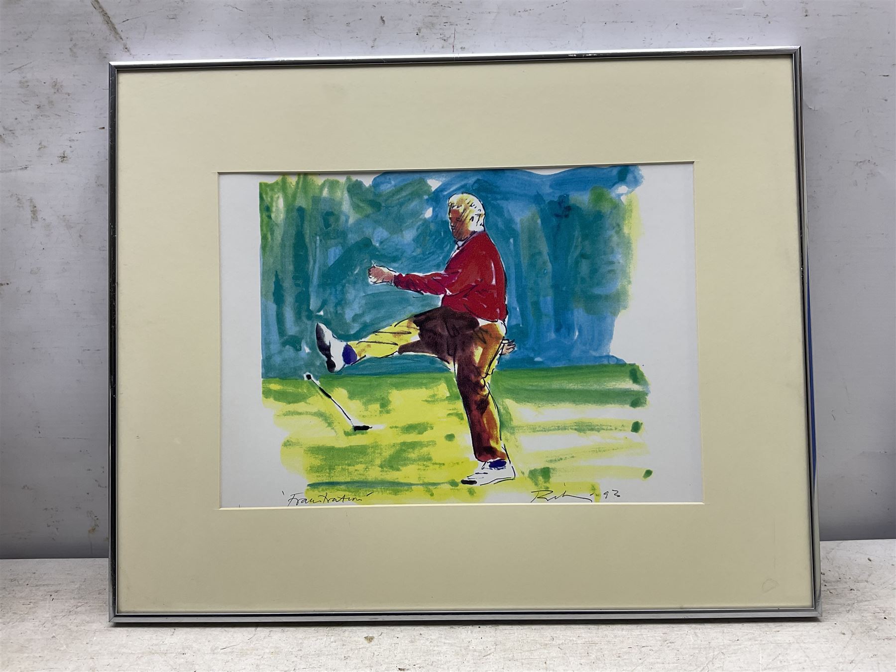Harold Francis Riley DL (British 1934-2023): Golfing Scenes - 'American Supports' and 'Frustration', two prints signed and titled in pencil, max 27cm x 39cm (2)