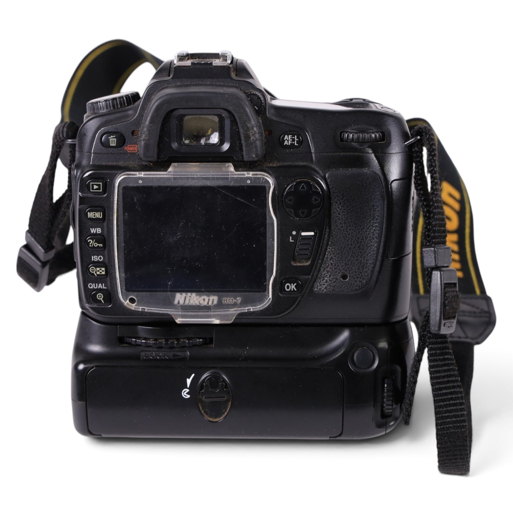 Nikon D80 camera, serial no. 2017183, with Nikon AF Nikkor 1:2.8 35-70mm lens, serial no. 312406, with Sigma carry case
