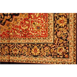  Persian Kashan design blue ground rug/wall hanging, 280cm x 200cm  