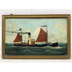 George Race (British 1877-1959): Grimsby Trawler 'Seti' at Sea, oil on board signed and dated '98, 27cm x 44cm