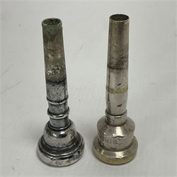 Victorian Class A silver plated trumpet retailed by Kitchen & Co,29 Queen Victoria Street Leeds, 1897 with mouthpiece/slide and in its original felt lined box
