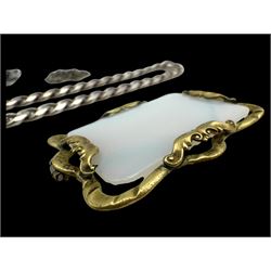 Rotary 9ct gold wristwatch on leather strap, silver jewellery including Albert chain, rings, blue john pendant, charms and chains etc