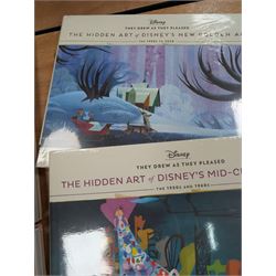 Ten Disney animation books, comprising six volumes of The Hidden Art of Disneys Golden Age - They Drew As They Pleased and four volumes from The Archive Series - Animation, Story, Layout and Design, some still sealed