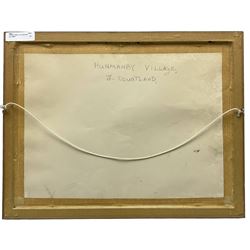 J Courtland (British 20th century): 'Hunmanby Village' near Filey, oil on canvas board signed, titled verso 30cm x 40cm