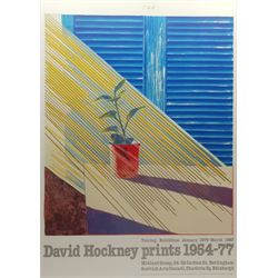 After David Hockney (British 1937-): 'Sun - David Hockney prints 1954-77', exhibition poster pub. 1979, 96cm x 68cm