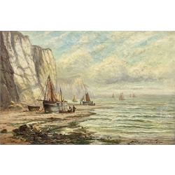 Cyril Tempest (Yorkshire late 19th century): Mast from Shipwreck and Beached Sailing Vessels, pair oils on canvas signed 40cm x 60cm (2)