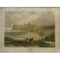  'The North Riding of Yorkshire', 17th century map by Robert Morden hand coloured 35cm x 40cm and 'Scarborough Castle, Looking over the North Sands', lithograph after H.B Carter pub. S. W Theakston Scarborough 31cm x 41cm (2)  