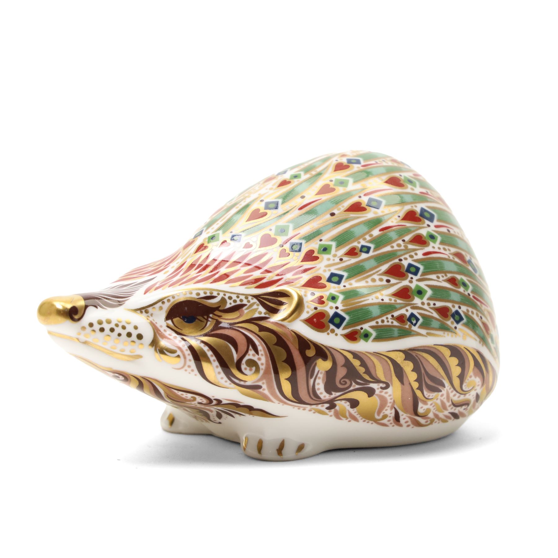 Royal Crown Derby Ashbourne Hedgehog paperweight limited edition 81/500 with certificate and gold stopper 