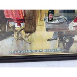 Nottingham Brewery 'Maltanop Fine Ales' Edwardian advertising chromolithograph, framed H85cm, L62cm