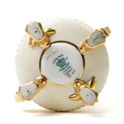 Coalport porcelain jewelled vase and cover, circa 1900, painted with a small enamel reserve of Loch Awe, printed backstamp and gilt numbered V5955, H17cm