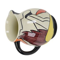 Lorna Bailey for Old Ellgreave Pottery twin handled vase and teapot, decorated in the ‘Bridge and Stream’ pattern, together with a vase and jug, decorated in the ‘House and Path’ pattern, tallest H21.5cm (4)