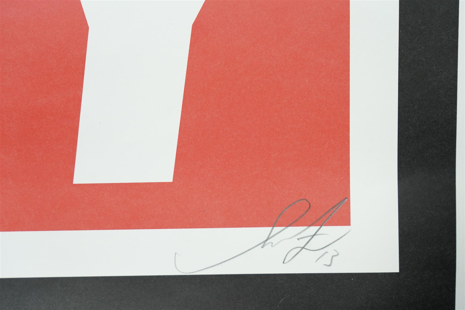 Shepard Fairey (American 1970-): 'Obey Andre The Giant', lithograph in colours signed and dated '13 in pencil, with certificate of authenticity 91cm x 61cm (unframed)