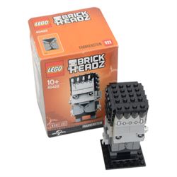 Six Lego Brick Headz built figures, comprising 40351 Ghost, 40272 Witch and 40422 Frankenstein, 41613 Mr Incredible & Frozone, 41593 Captain Jack Sparrow and 41594 Captain Armando Salazar, 