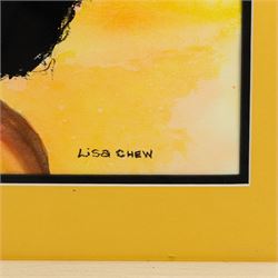Lisa Chew (British Contemporary): 'Day Dream Girl' and  'Raven', pair of gouaches signed, titled verso 36cm x 54.5cm and 49cm x 36cm (2)