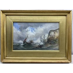 Ralph Reuben Stubbs (British 1824-1879): Shipping off the Coast, oil on canvas signed and dated 1858, 25cm x 40cm 
Provenance: from The Bell Hotel, Driffield