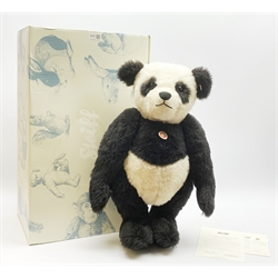 Modern limited edition Steiff Classic Teddy Bear Panda Ted with growler mechanism No.80/1500 H60cm, boxed with certificate and paperwork