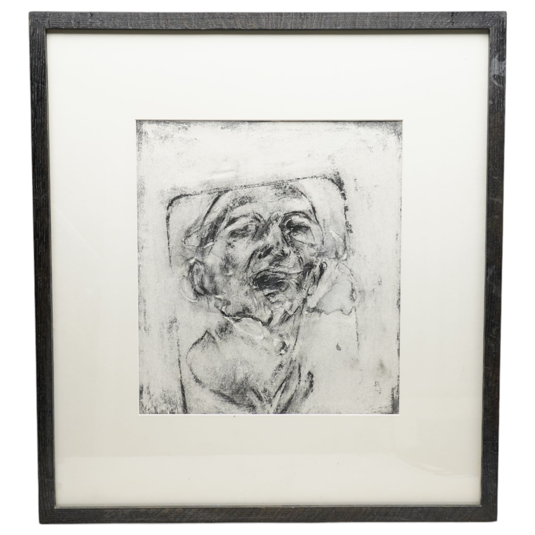 Andrew Butler (British 20th century): 'Shouting', charcoal on paper attributed titled and dated 1992 on label verso 40cm x 36cm
