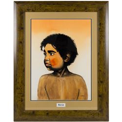 Lisa Chew (British Contemporary): 'Day Dream Girl' and  'Raven', pair of gouaches signed, titled verso 36cm x 54.5cm and 49cm x 36cm (2)