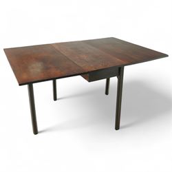 Early 20th century mahogany gateleg table, with rectangular top and twin drop leaves, swin...