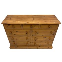 Solid pine nine drawer chest