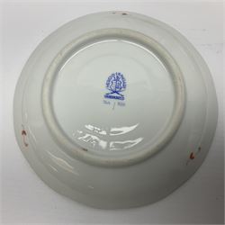 Herend Chinese Bouquet Rose pattern tea service comprising teapot, coffee pot, open sucrier, six cups and saucers, six tea plates, cream jug and stand, milk jug, two teabag holders, preserve pot, two leaf shaped dishes, four egg cups, salt & pepper pots, pair side plates and another plate