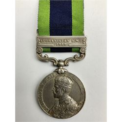 King George V India General Service Medal named to '1388 L-NK. NAWAB KHAN, 2-1.12 INFY' with Afghanistan N.W.F. 1919 bar