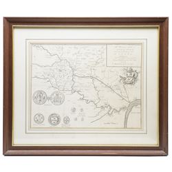 Francis Drake (British 1696-1771): York and its Boundaries with Seals, 18th century engraved map with hand-colouring from pub. the History and Antiquities of the City of York 1736, 35cm x 46cm