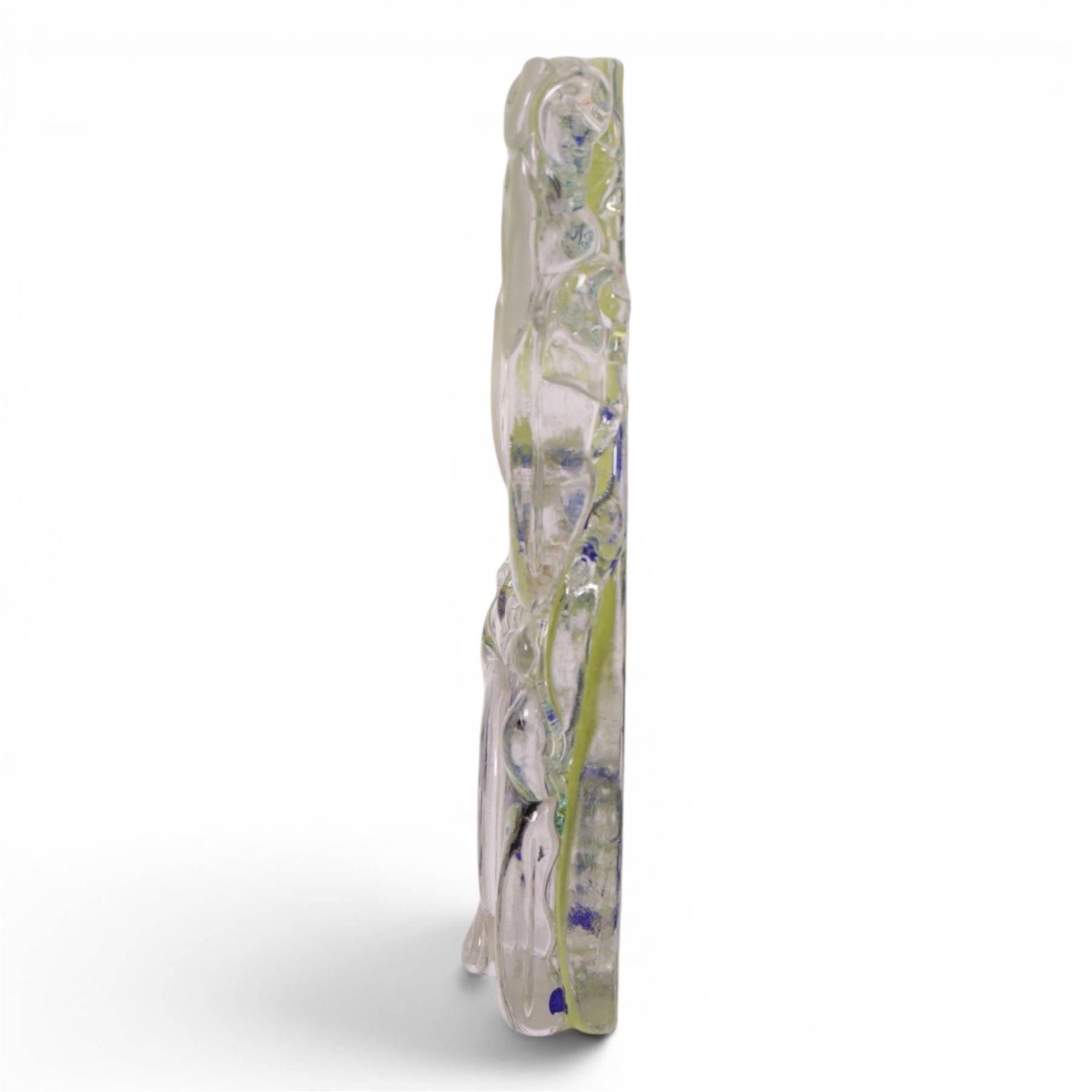 Rectangular clear glass sculpture 'Hanging Tableaux' by Will Shakspeare, H28cm