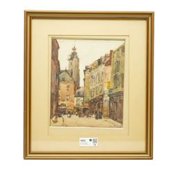 George Graham (British 1881-1949): A Street in France and Rural Landscape, set three watercolours signed and dated max 31cm x 26cm (3)