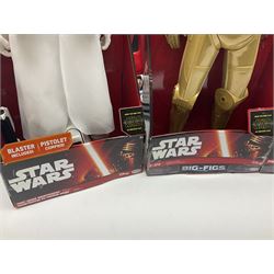 Star Wars - seven Jakks Pacific Big-Figs comprising Praetorian Guard, Chewbacca, Finn, C-3PO, First Order Snowtrooper, Ezra Bridger and Kanan Jarras; all boxed with factory fixings; and another unboxed Stormtrooper (8)
