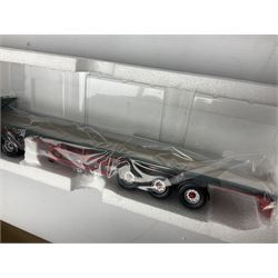 Corgi Eddie Stobart - three limited edition lorries; CC12901 Scania Topline Curtainside; CC13101 Volvo F88 Box Trailer; and CC13207 DAF XF Space Cab & Flatbed Trailer; all boxed (3)