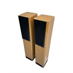 Pair Lake Audio 120W floorstanding speakers in maple finish 