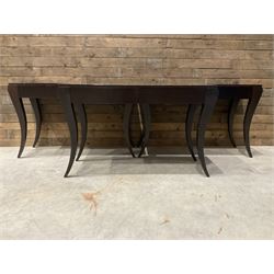 3 x rosewood console table, fitted with two soft-close drawers