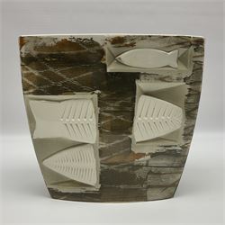 Hornsea Pottery vase, Pisces, circa 1961, designed by Ronald Mitchell, with stamped mark beneath, H21cm